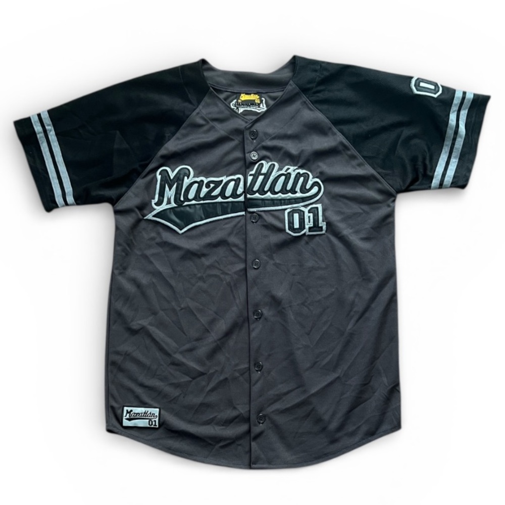 Mazatlan 01 Baseball Jersey Gray & Black Venados Sinaloa Men’s Size Medium